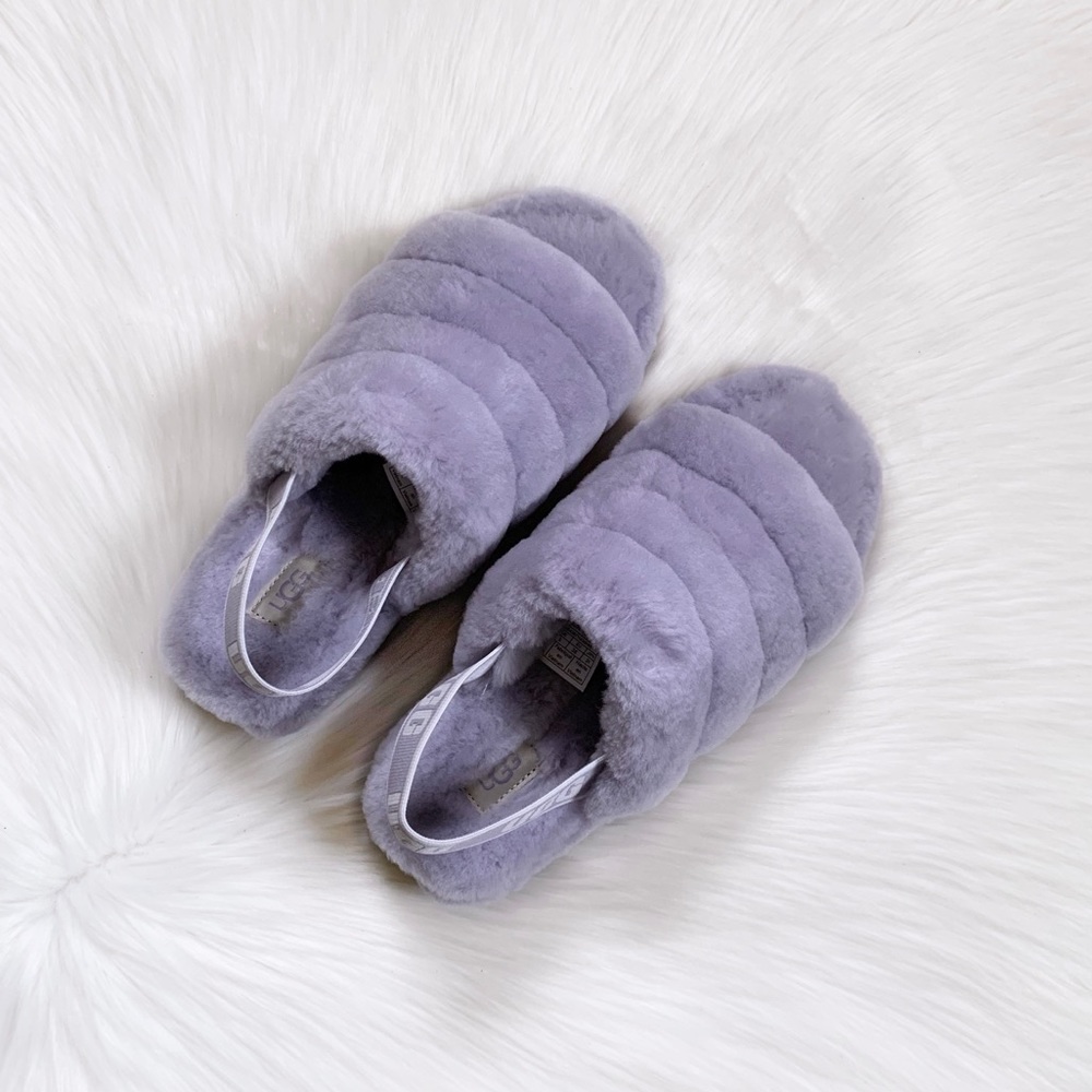 UGG Fluff Yeah Slides In June Gloom - Picture 2 of 7